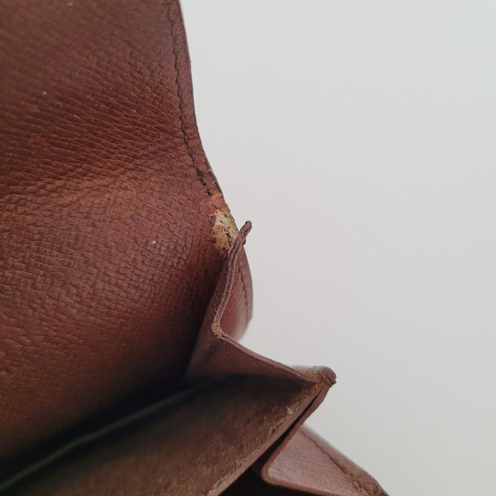 Louis Vuitton Vintage Mini Coin Holder Wallet Small Brown Horseshoe Bifold Logo - Picture 7 of 15